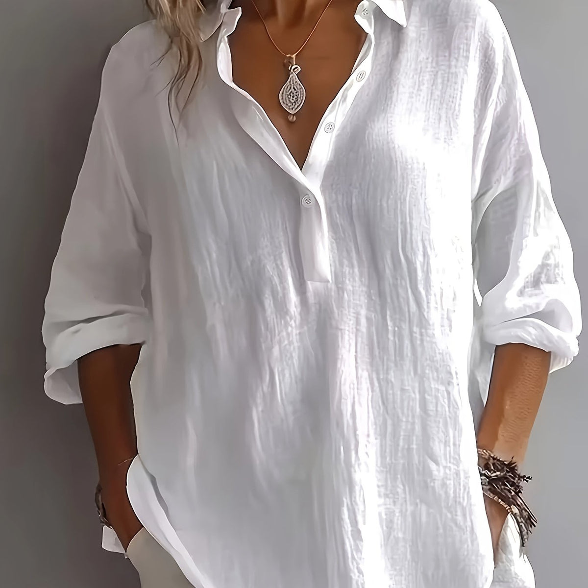 Bailey | Effortless Style Relaxed Collared Blouse