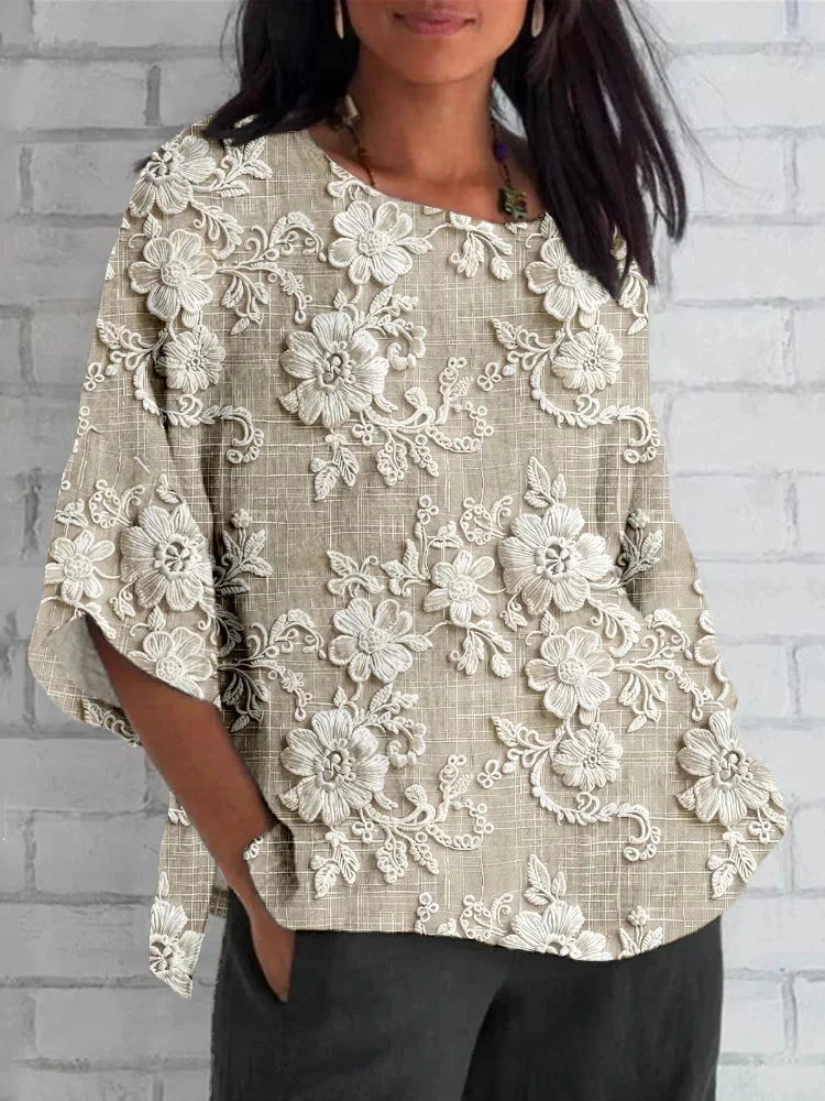 Mira | Vintage Floral Relaxed Fit Blouse