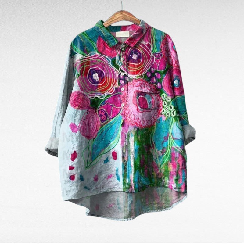 Catalina | Classic Printed Long Sleeve Blouse
