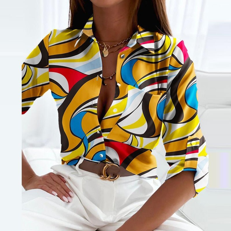 Jessie | Classic Collared Printed Blouse