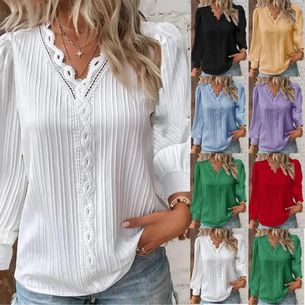 Aliya | Elegant Lace-Trimmed Blouse
