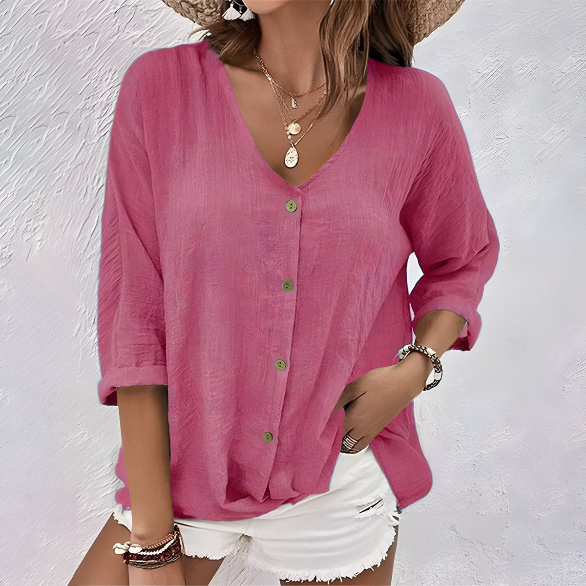 Everly | Casual Relaxed Button-Up Blouse