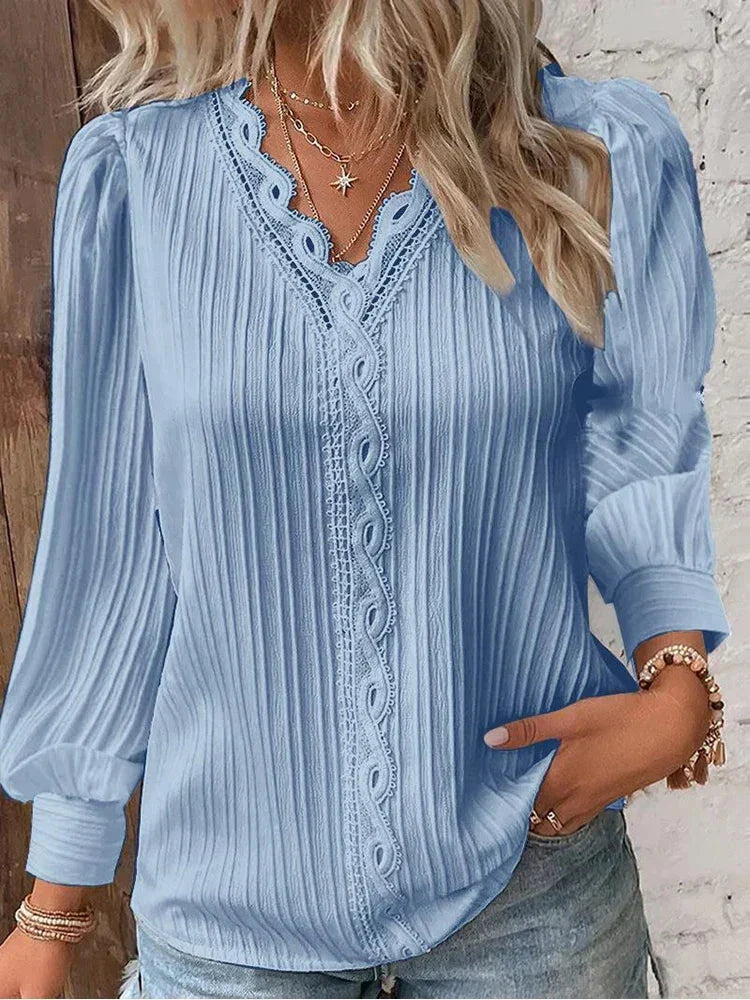 Aliya | Elegant Lace-Trimmed Blouse