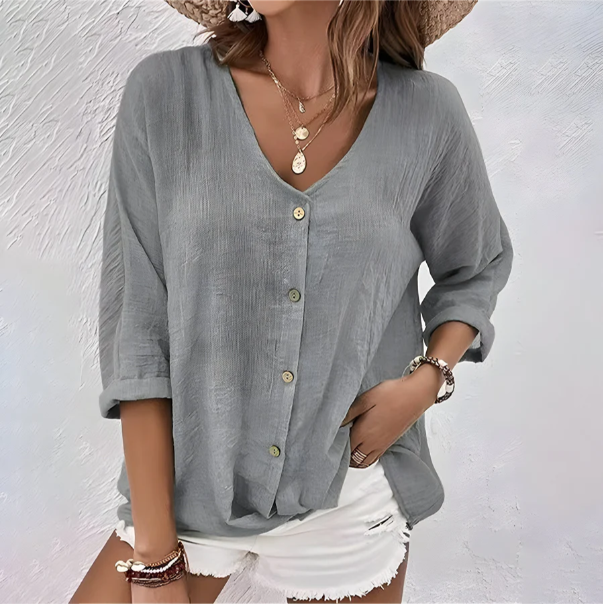 Everly | Casual Relaxed Button-Up Blouse