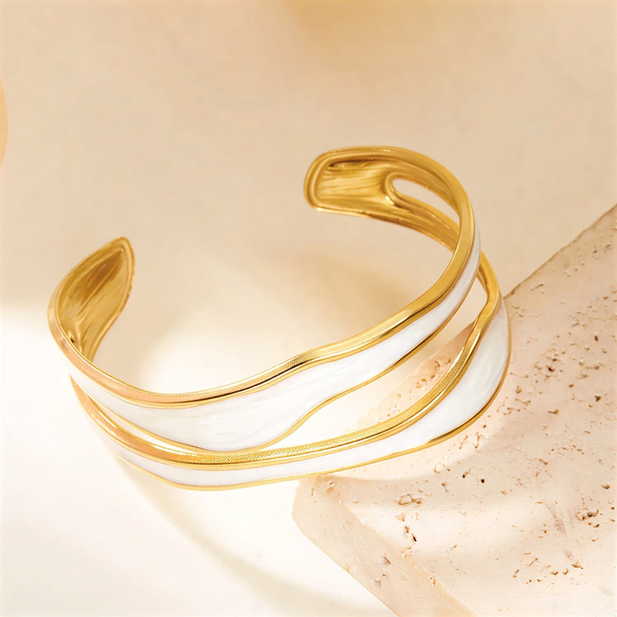 Modern Wave Stainless Steel Bracelet