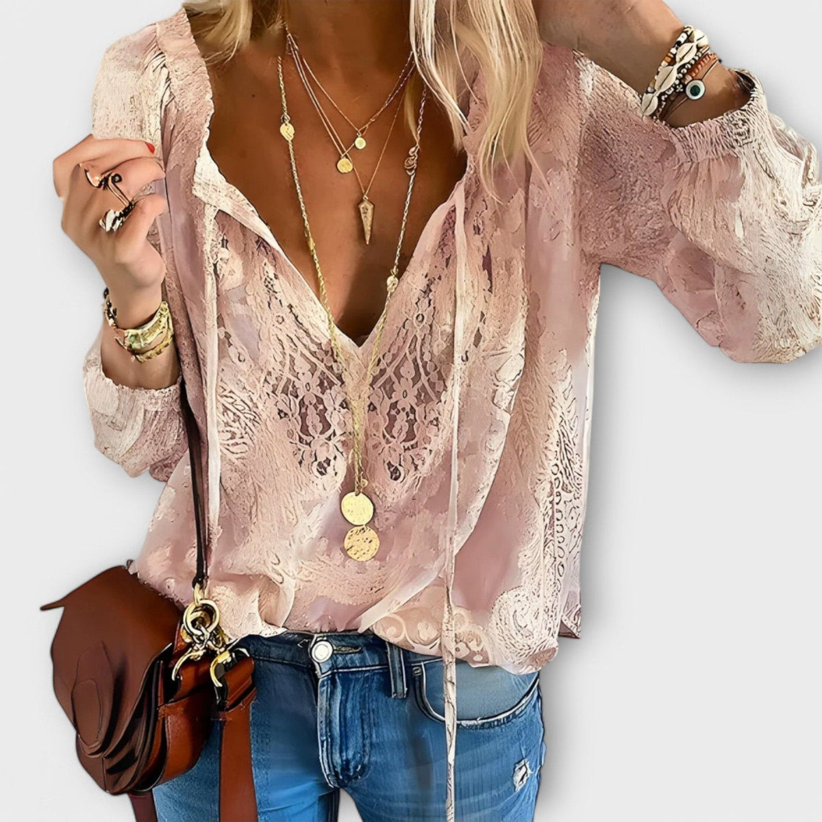 Milana | Elegant Tie-Neck Blouse