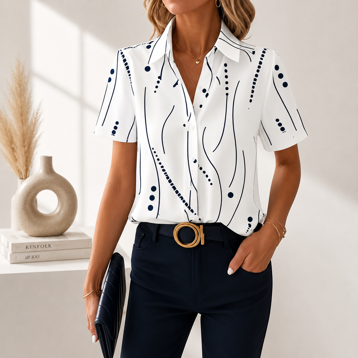 Freya | Timeless Style Abstract Print Blouse