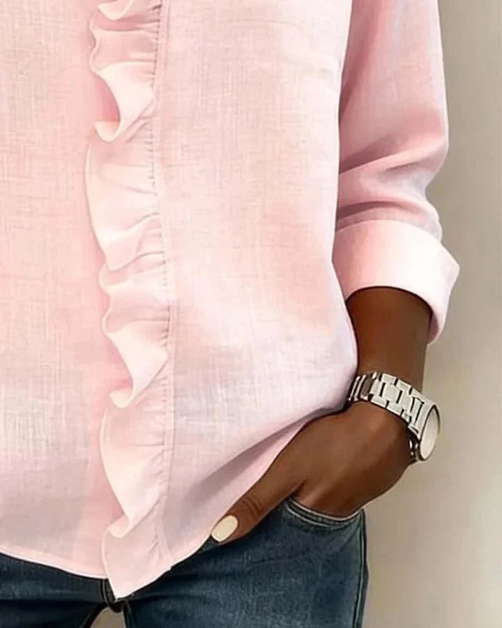 Amelie | Lightweight Ruffled V-Neck Blouse