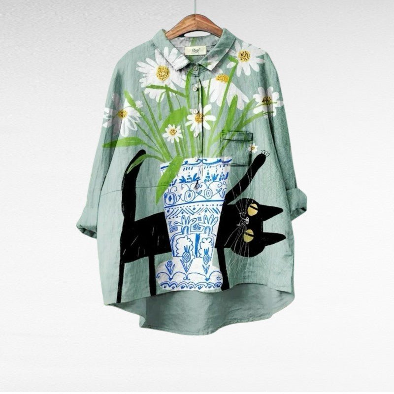Melanie | Classic Floral Printed Long Sleeve Blouse