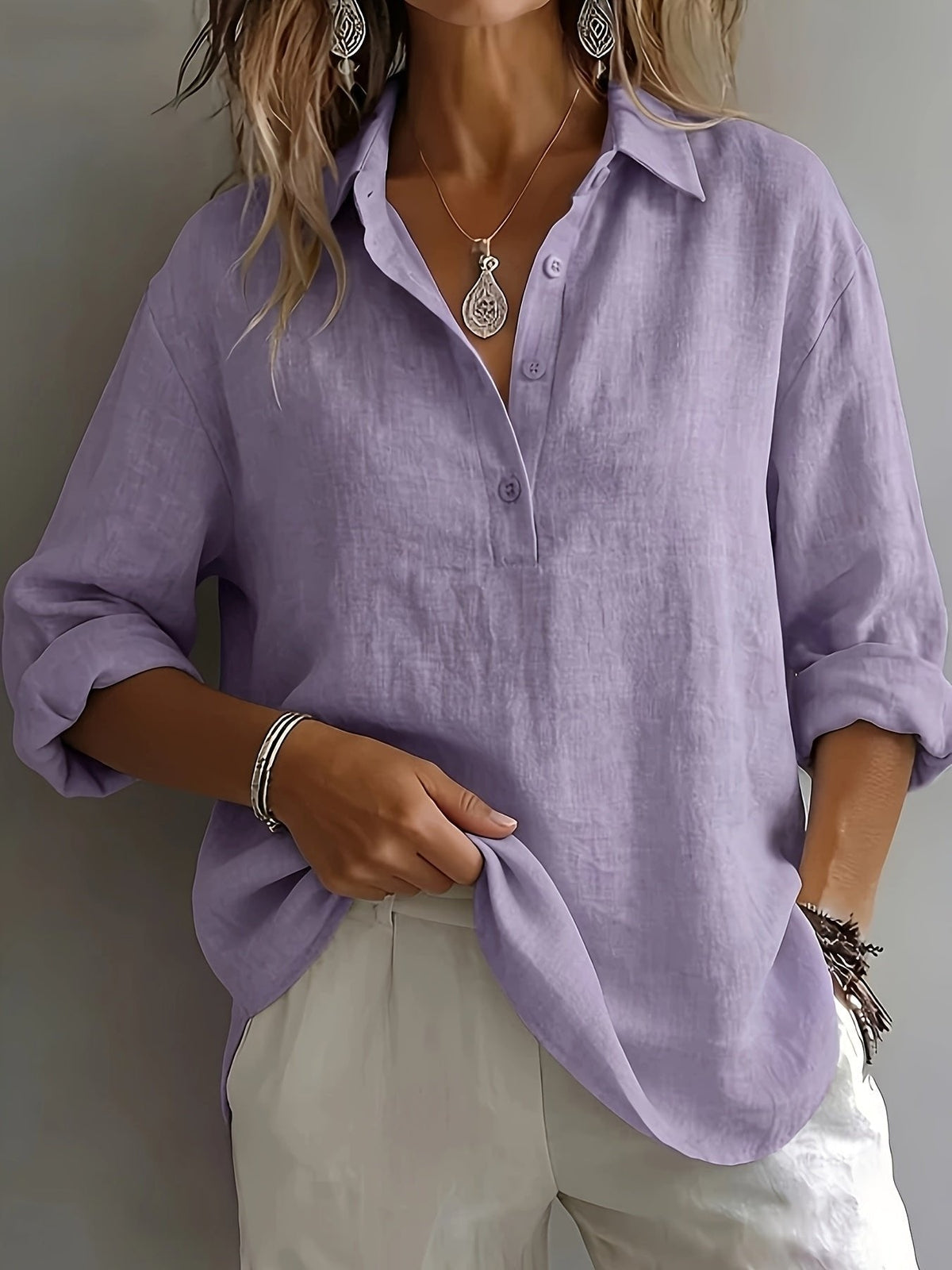 Bailey | Effortless Style Relaxed Collared Blouse