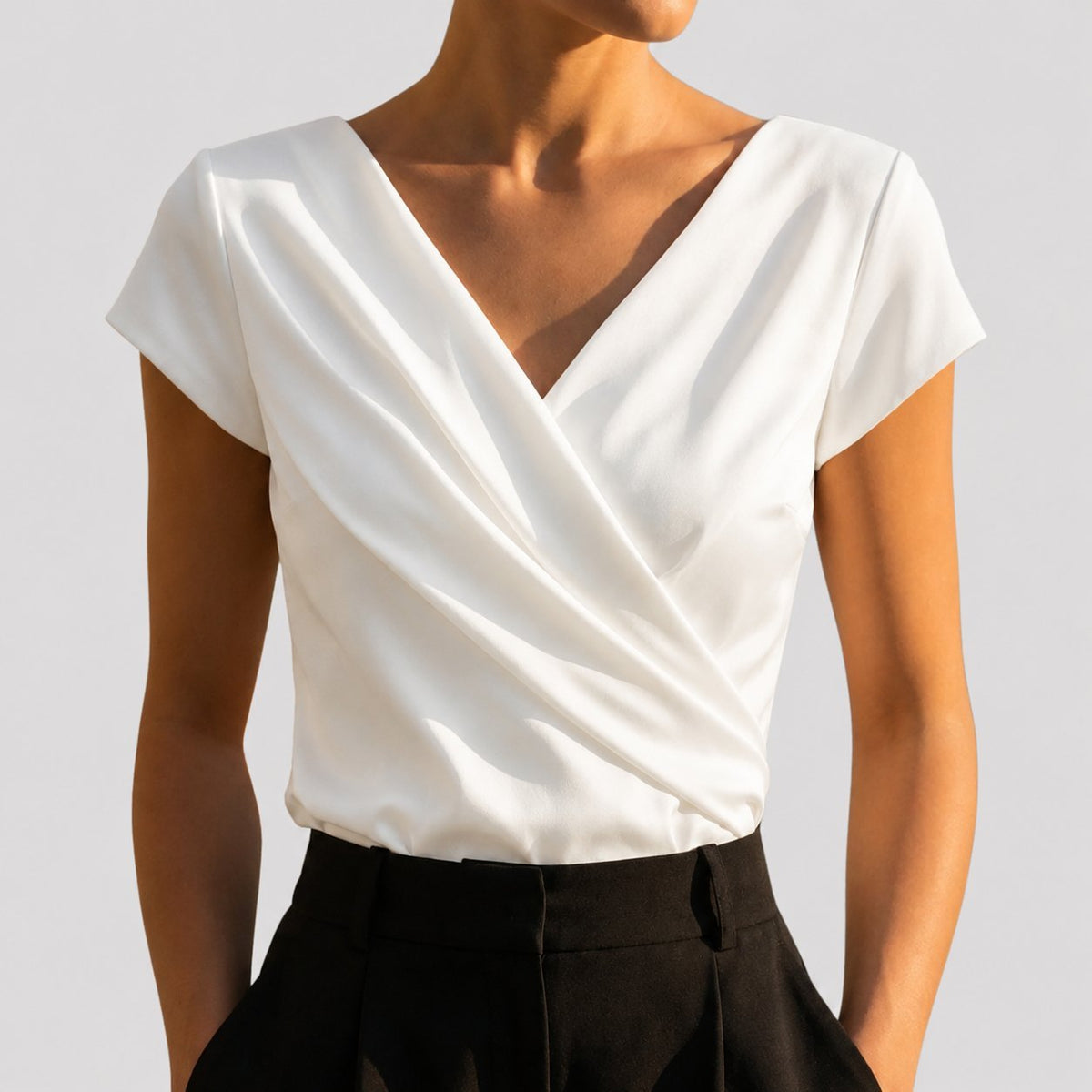 Adaline | Flattering V-Neck Style Wrap Blouse