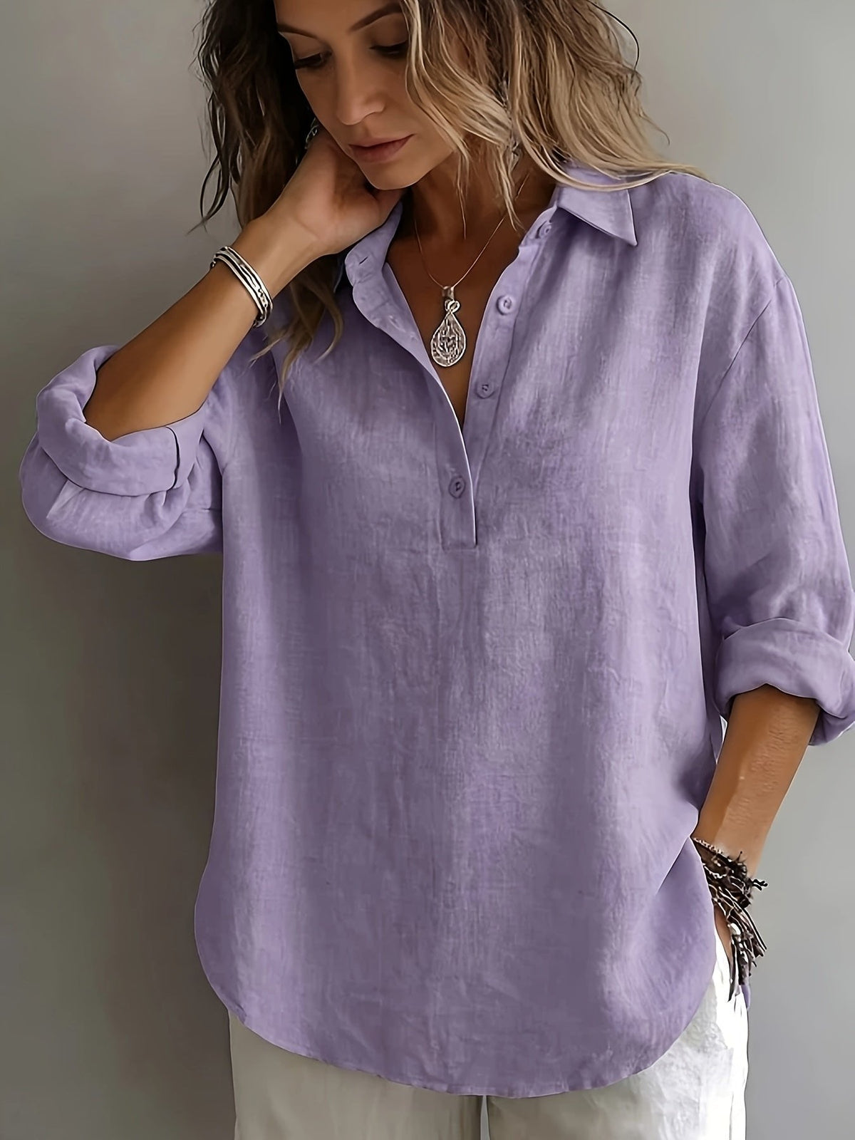 Bailey | Effortless Style Relaxed Collared Blouse