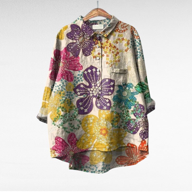 Catalina | Classic Printed Long Sleeve Blouse