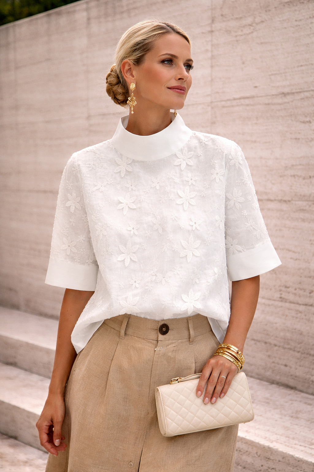 Katharina | Elegant And Breathable Embroidered Blouse