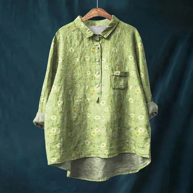 Franziska | Blooming Floral Cotton Summer Blouse