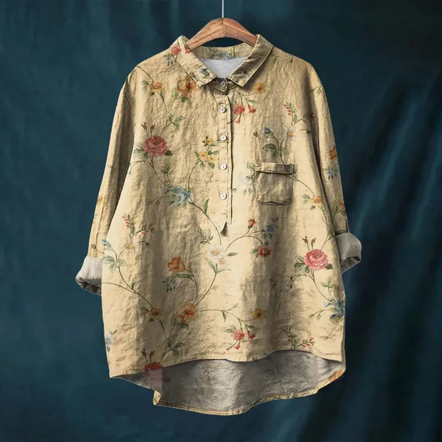 Franziska | Blooming Floral Cotton Summer Blouse