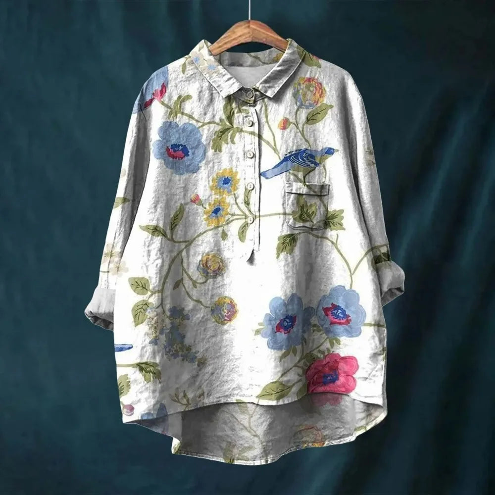 Franziska | Blooming Floral Cotton Summer Blouse