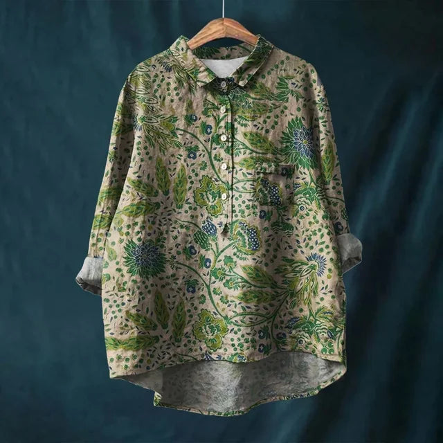 Franziska | Blooming Floral Cotton Summer Blouse