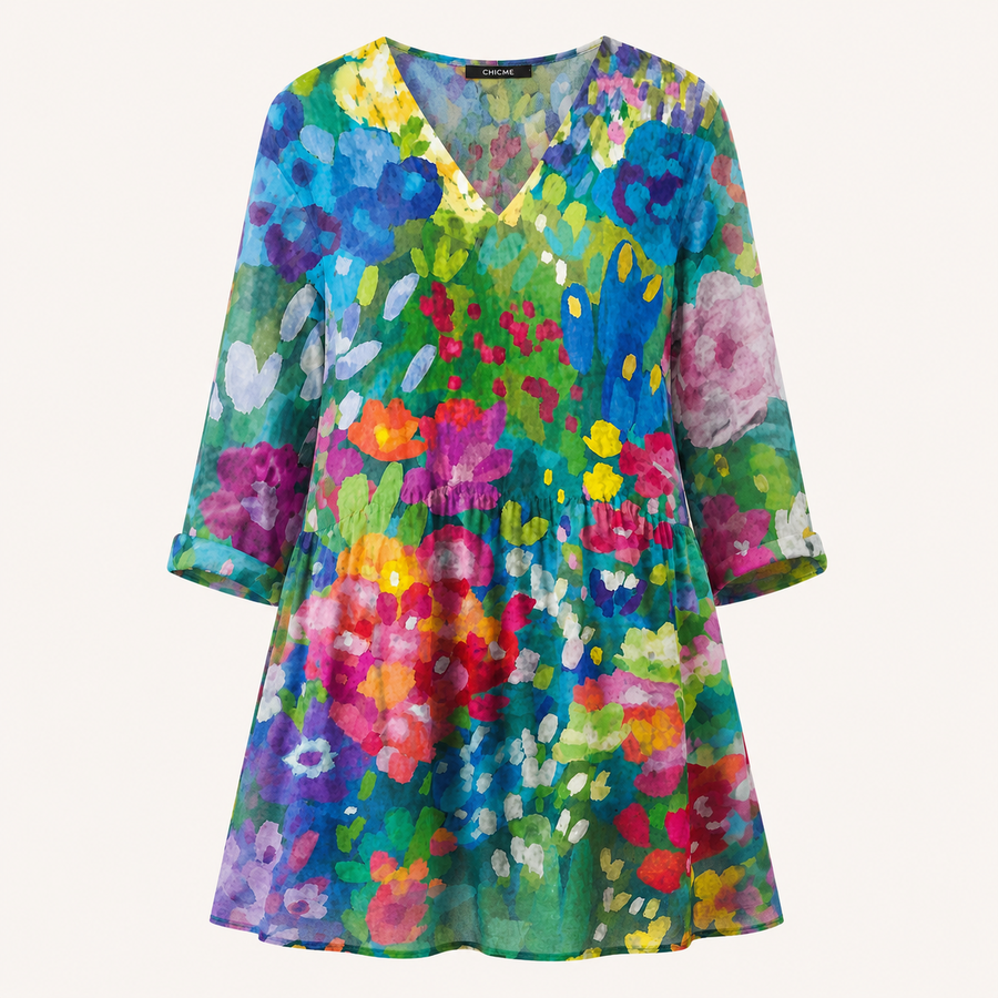 Maelle | Long Blouse with V-Neck