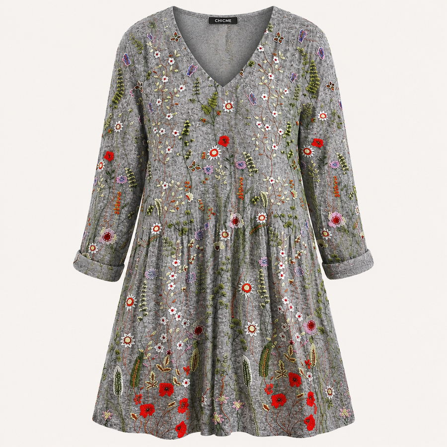 Amelie | Long Blouse with V-Neck