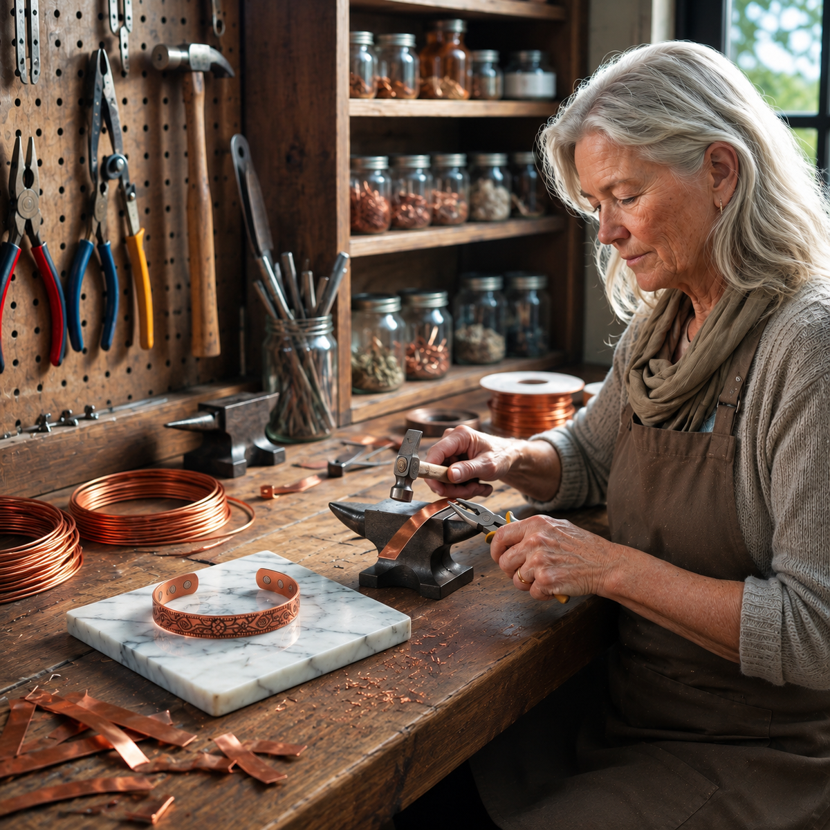 Burl Copper Earrings