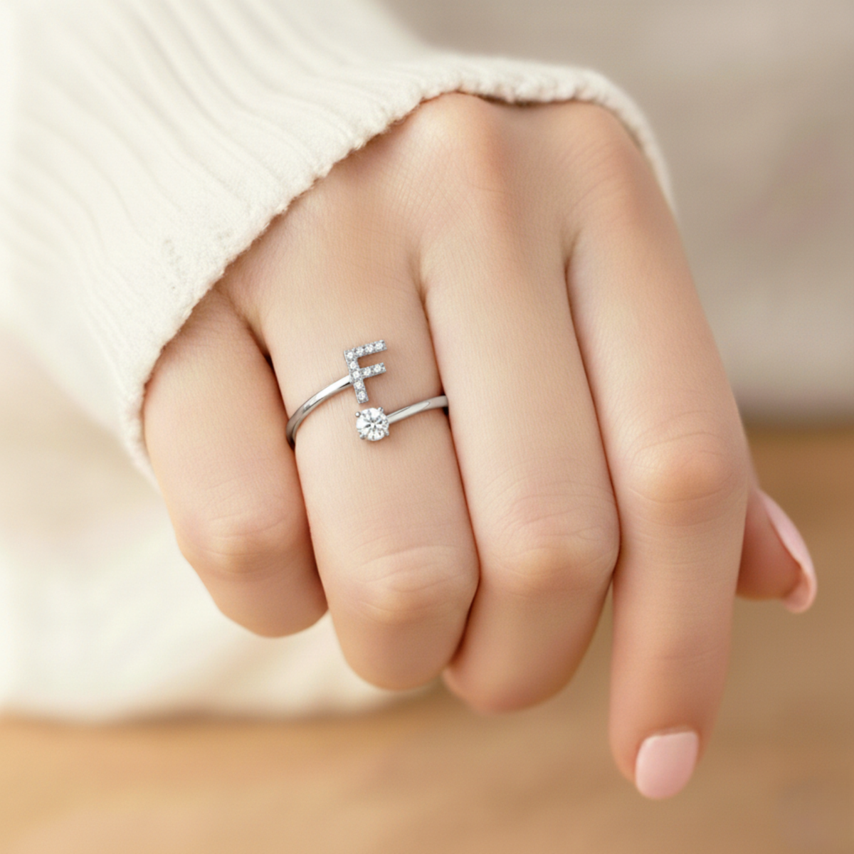Charming Custom Initial Ring