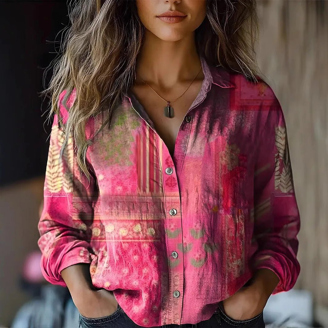 Alaiya | Beautiful And Relaxed Boho Floral Button-Up Blouse