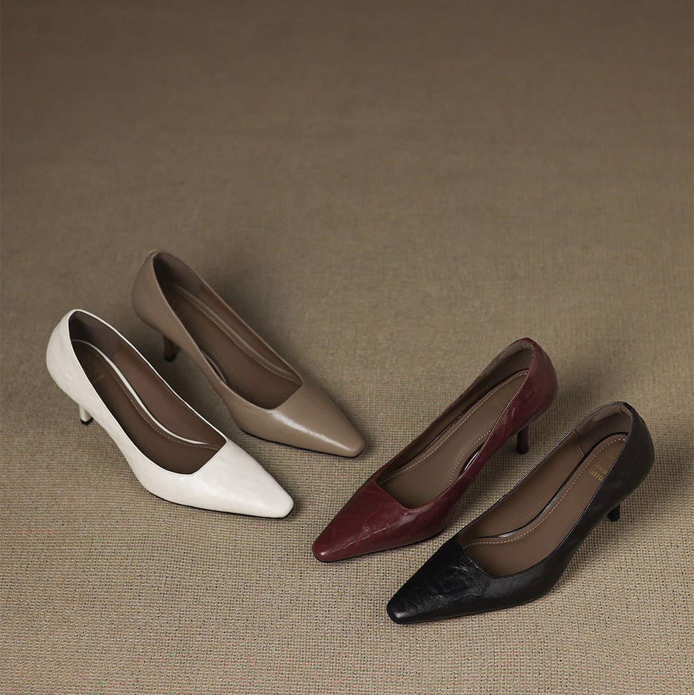 Zala Genuine Leather Heels