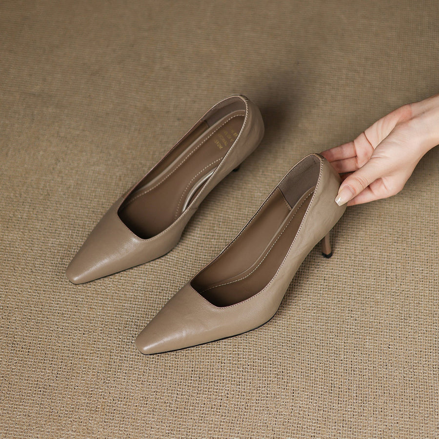 Zala Genuine Leather Heels