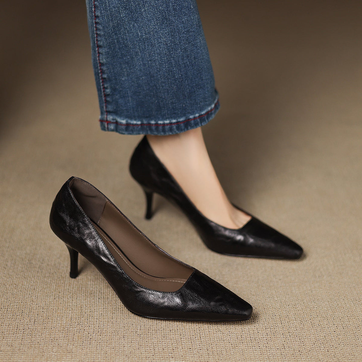 Zala Genuine Leather Heels