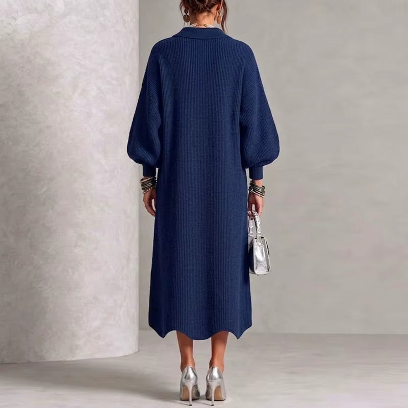 Women’s Elegant Button-Front Knit Dress