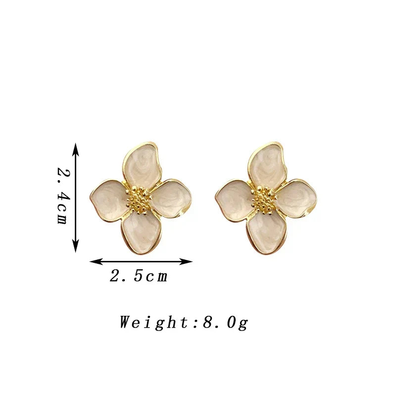 Elegant White Flower Earrings