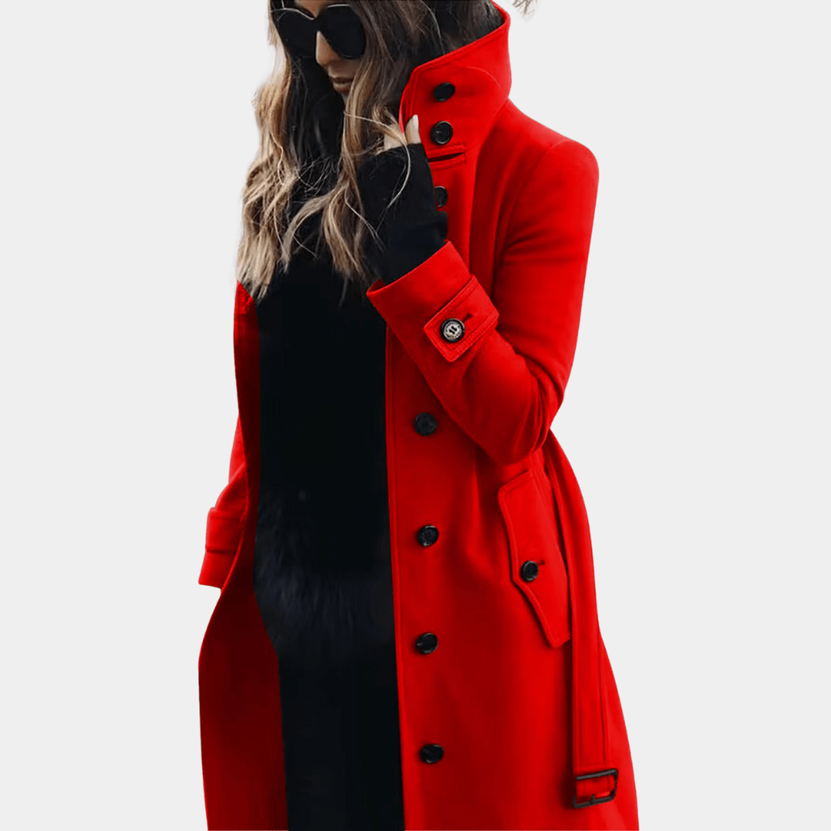 Women’s Warm Double-Breasted Belted Trench Coat