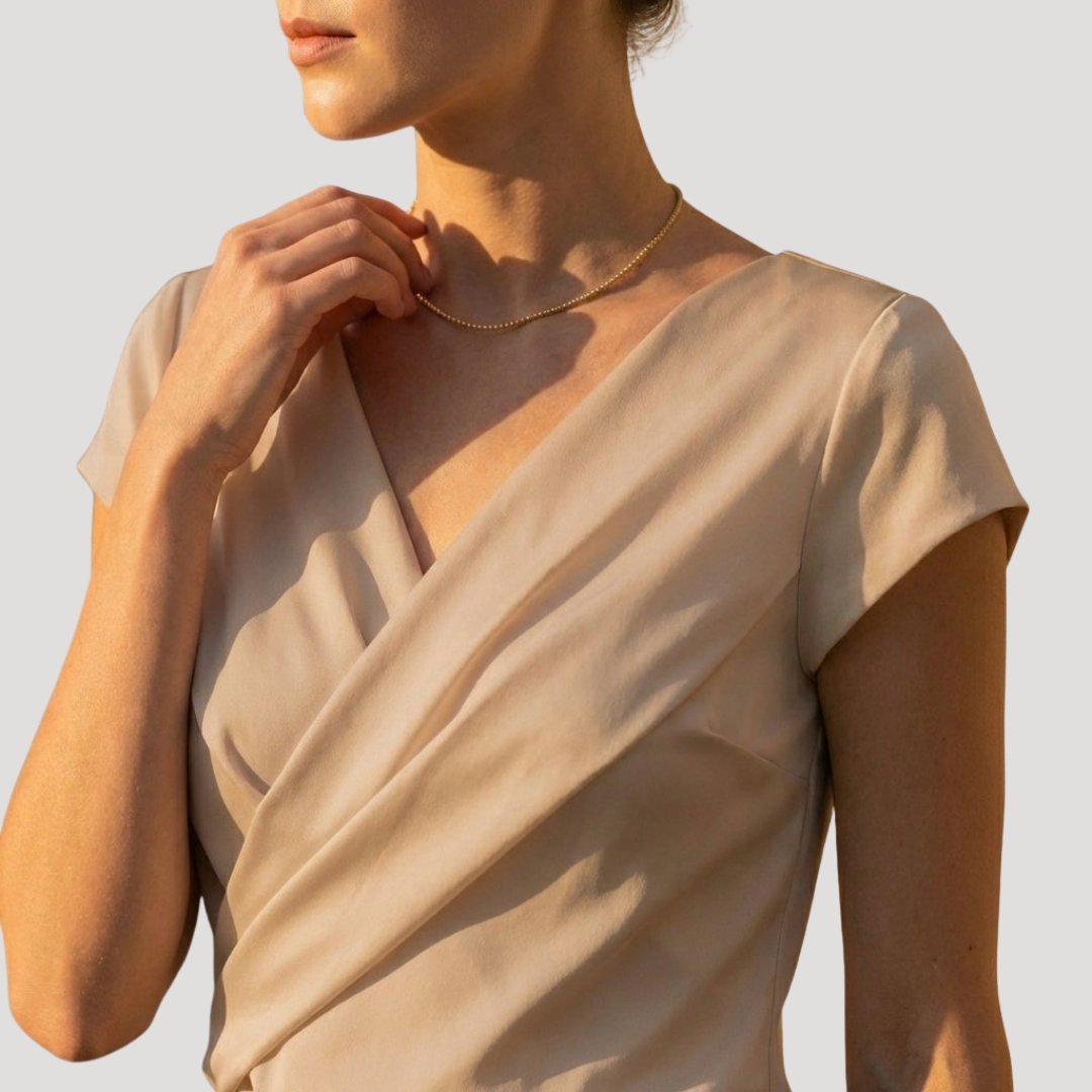 Adaline | Flattering V-Neck Style Wrap Blouse
