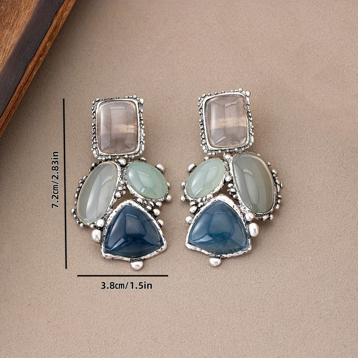 Ocean Gemstone Statement Earrings