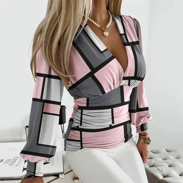 Eliana | Timeless Deep V-Neck Waist Blouse