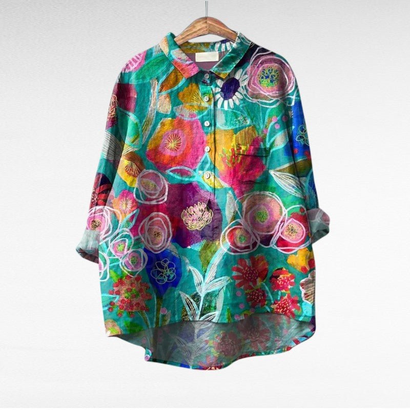 Catalina | Classic Printed Long Sleeve Blouse