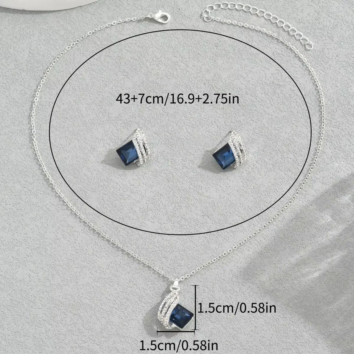 Lustrous Sapphire Jewelry Set